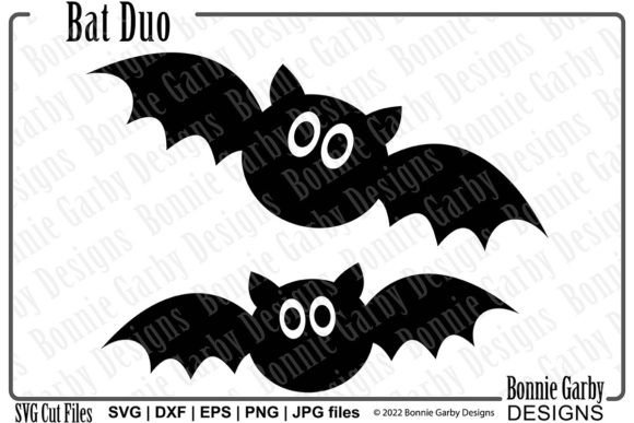 Bat Duo Halloween SVG: Graphics for T-Shirt Designs