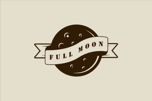 Full Moon Logo Vector Vintage Design Review