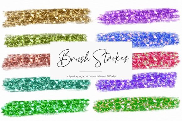 Glitter Brush Strokes: Premium Graphics for Decorative Elements