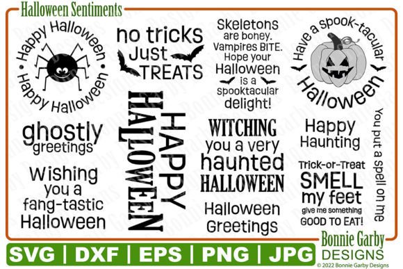 Halloween Sentiments SVG Bundle: Graphics for T-Shirt Designs