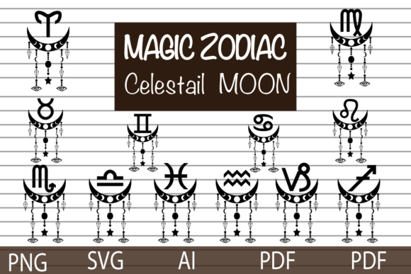 Magic Zodiac SVG Clipart: Graphics & Illustrations