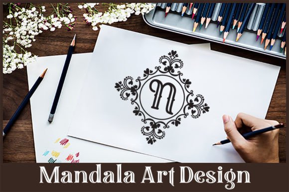 Mandala N Letter Design: Premium Graphics for Crafts