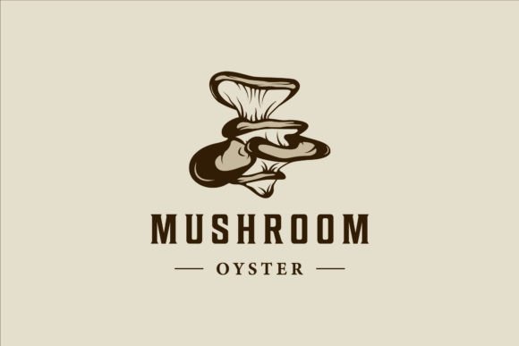 Oyster Mushroom Logo Vector Vintage: Retro Graphics for Logos