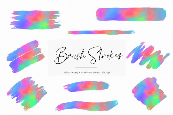 Rainbow Brush Strokes: Graphics for Decorative Elements